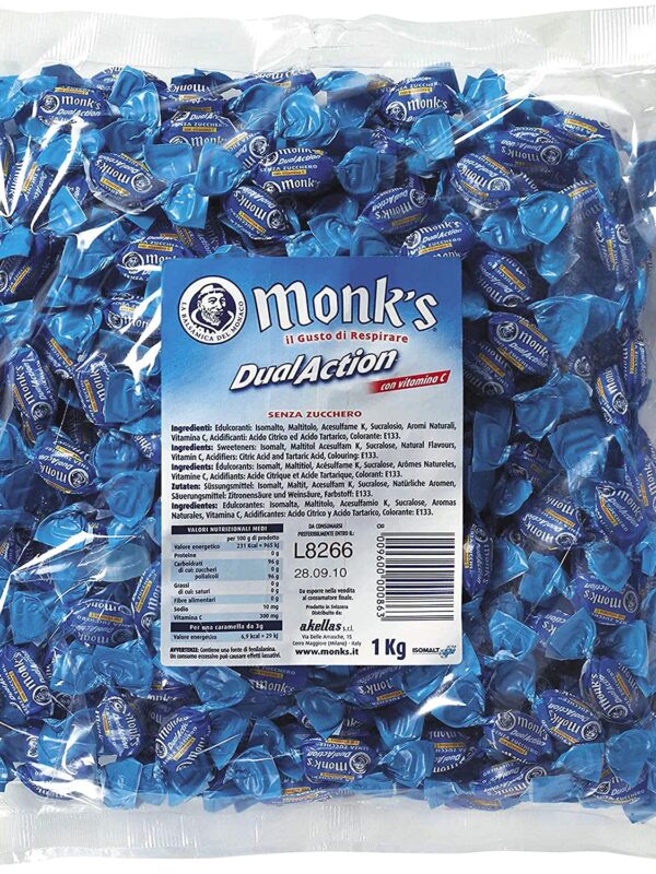 Monk’s Caramelle Dual Action senza zucchero 1kg