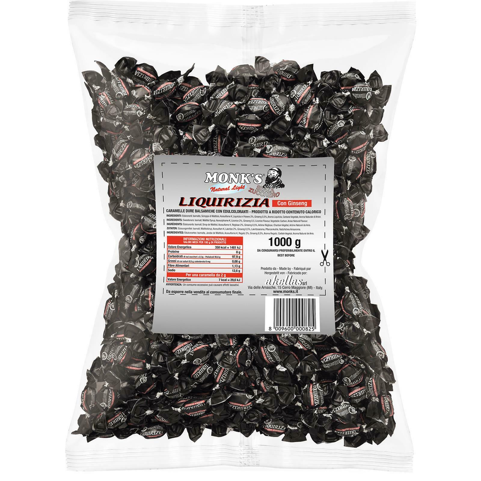 Monk’s Caramelle Liquirizia con Ginseng senza zucchero 1kg