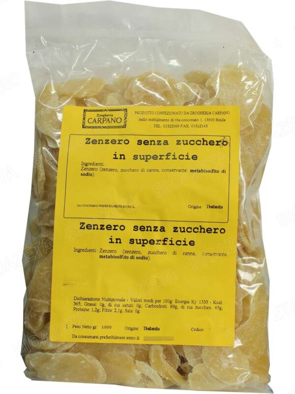 Drogheria Carpano Zenzero senza zucchero in superficie 1kg